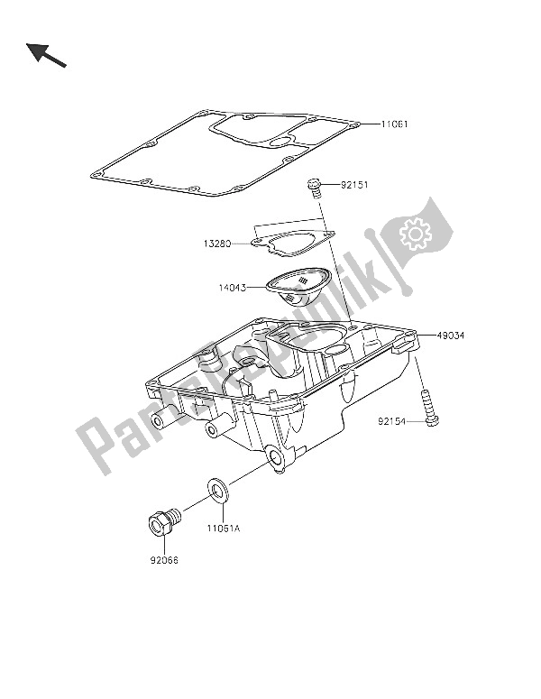 Alle onderdelen voor de Olie Pan van de Kawasaki ER 6F 650 2016