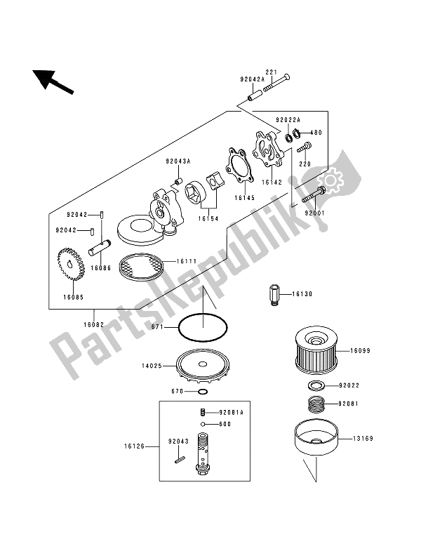 Todas las partes para Bomba De Aceite de Kawasaki Zephyr 750 1992