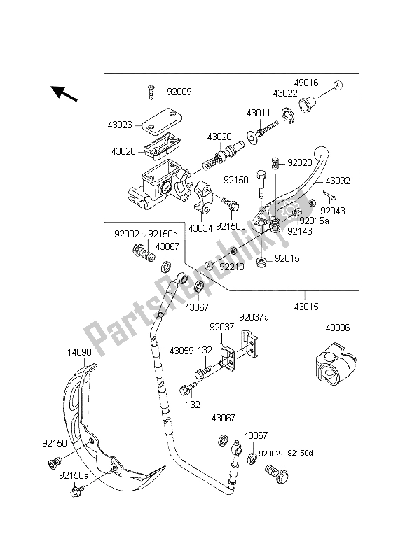 Toutes les pièces pour le Maître-cylindre Avant du Kawasaki KX 125 1998