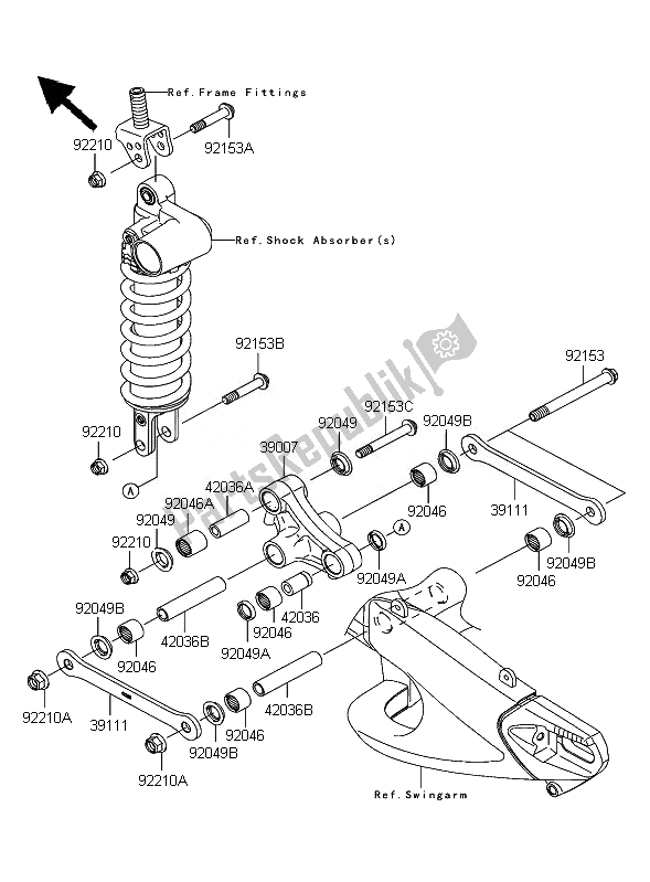 Tutte le parti per il Sospensione del Kawasaki Ninja ZX 10R 1000 2007