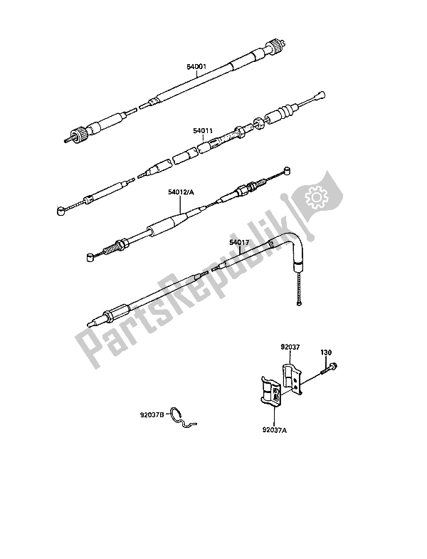 Tutte le parti per il Cavi del Kawasaki KLR 250 1988