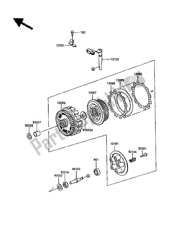 Tutte le parti per il Frizione del Kawasaki KLR 650 1987