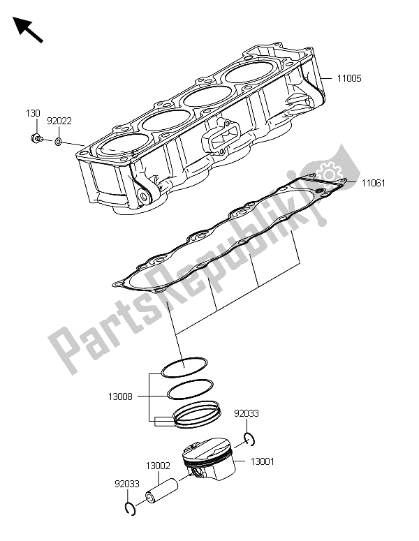 Todas las partes para Cilindro Y Pistón (es) de Kawasaki Z 800 ABS DDS 2013