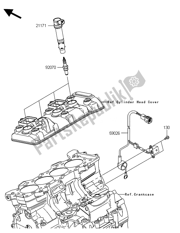 All parts for the Ignition System of the Kawasaki Ninja ZX 6R ABS 600 2014