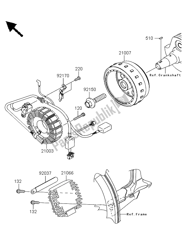 Tutte le parti per il Generatore del Kawasaki KLX 250 2011