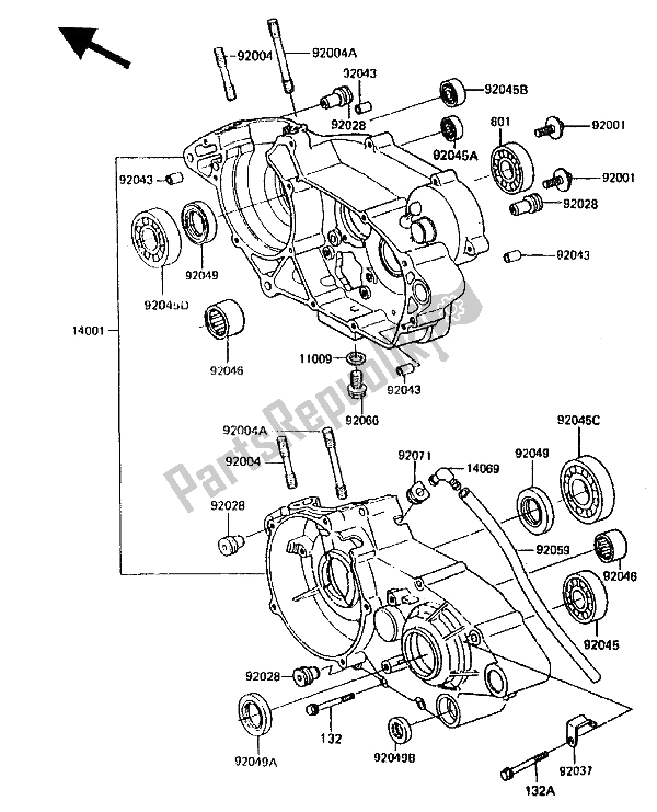 Todas as partes de Bloco Do Motor do Kawasaki KX 125 1987