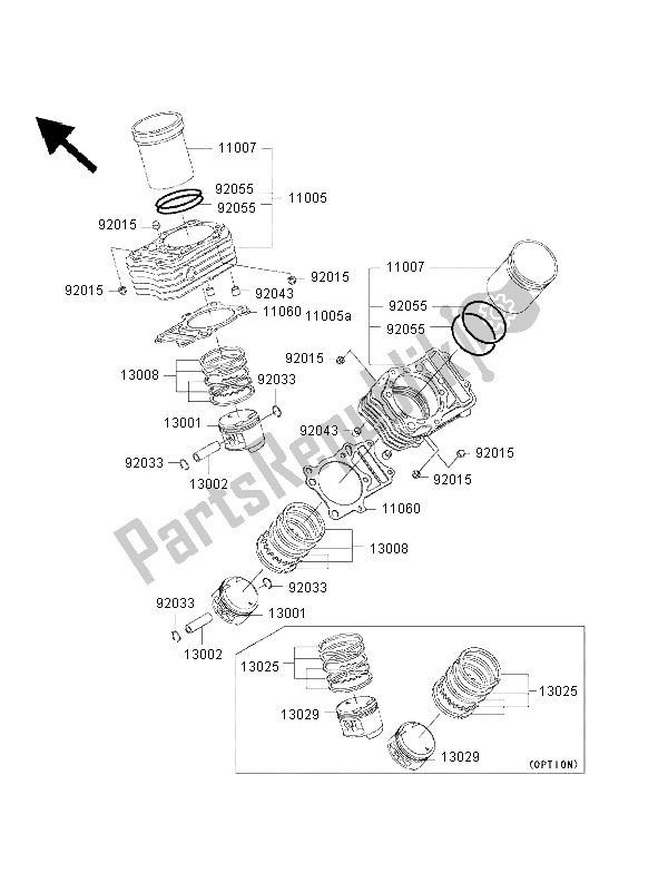 Todas las partes para Cilindro Y Pistón (es) de Kawasaki VN 800 Classic 2000