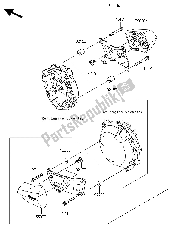 Alle onderdelen voor de Accessoire (motorbescherming) van de Kawasaki Ninja ZX 10R 1000 2014