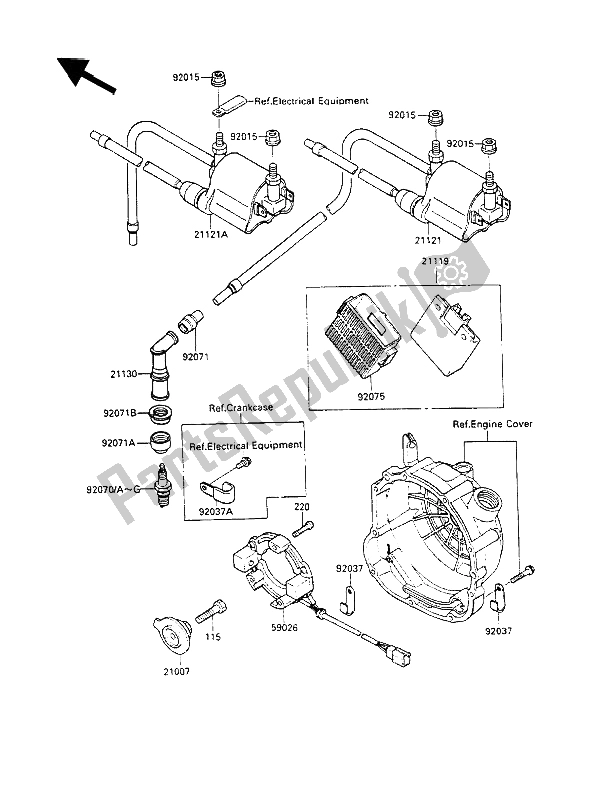 Todas las partes para Sistema De Encendido de Kawasaki GPX 600R 1990