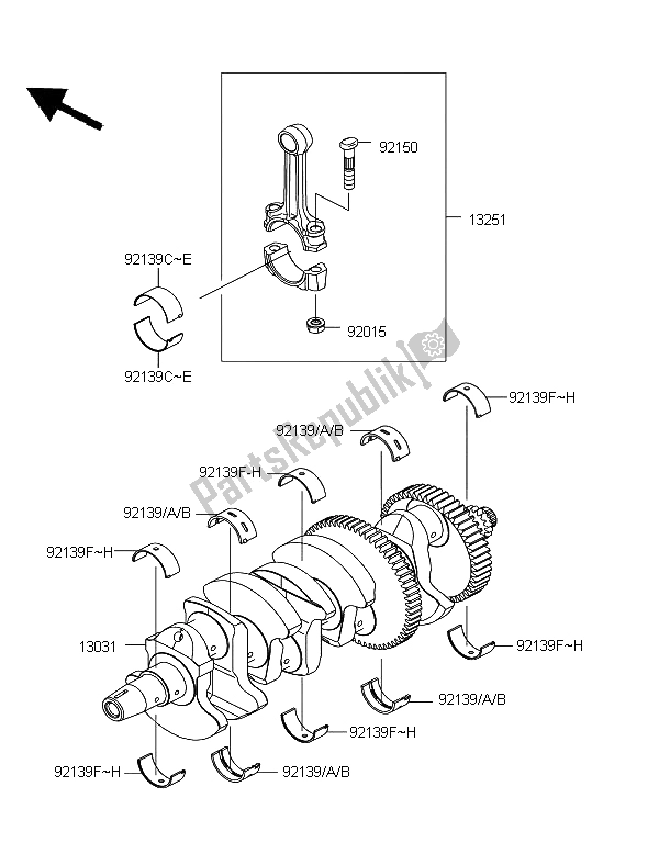 Todas las partes para Cigüeñal de Kawasaki Z 1000 SX ABS 2012