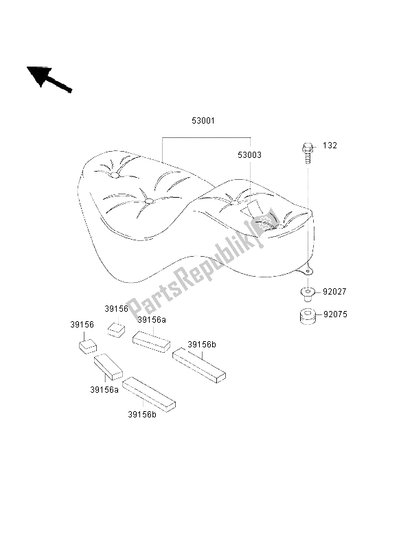 All parts for the Seat of the Kawasaki EN 500 2002