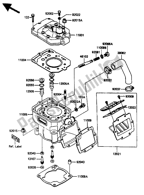 Toutes les pièces pour le Culasse Et Cylindre du Kawasaki KX 250 1985