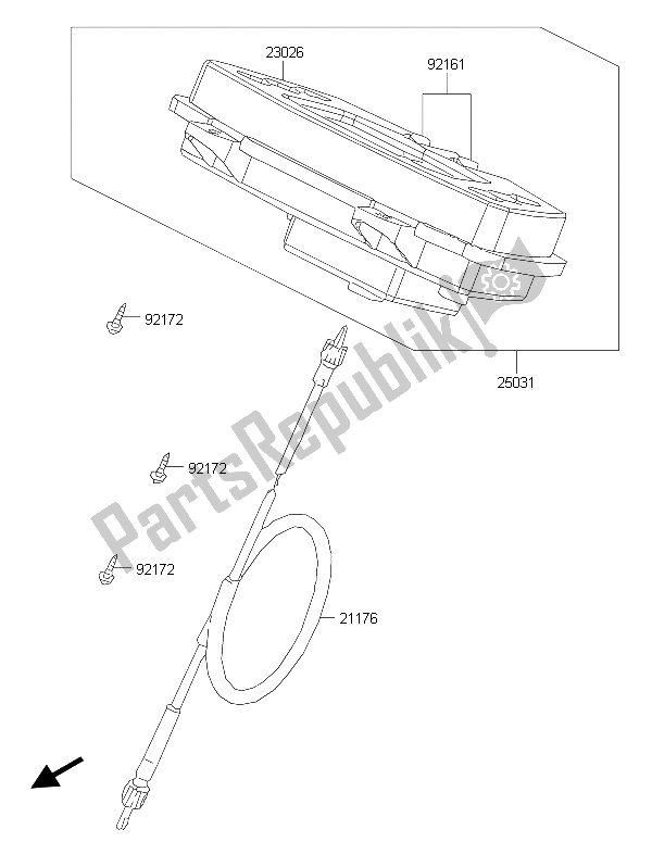 Toutes les pièces pour le Mètre (s) du Kawasaki Brute Force 300 2015