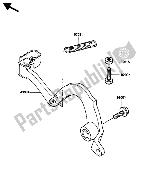 Todas las partes para Pedal De Freno de Kawasaki KX 500 1986