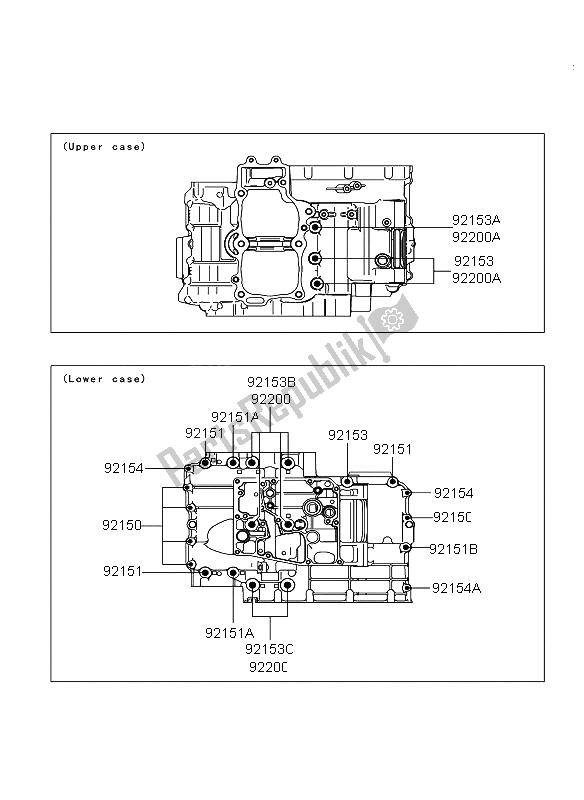 Tutte le parti per il Modello Del Bullone Del Basamento del Kawasaki Versys 650 2013