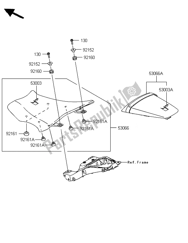 All parts for the Seat of the Kawasaki Ninja ZX 10R ABS 1000 2014