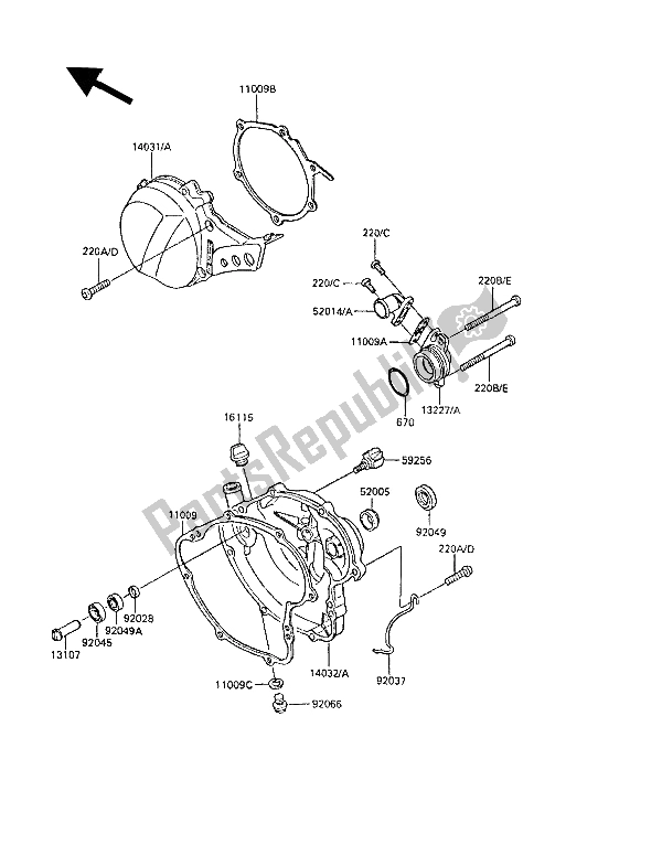 All parts for the Engine Cover(s) of the Kawasaki KX 60 1987