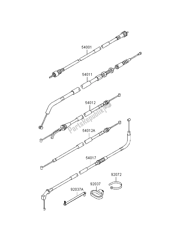 All parts for the Cables of the Kawasaki ER 5 500 1997