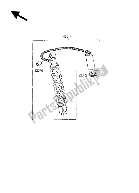 All parts for the Shock Absorber of the Kawasaki KMX 125 SW 1995