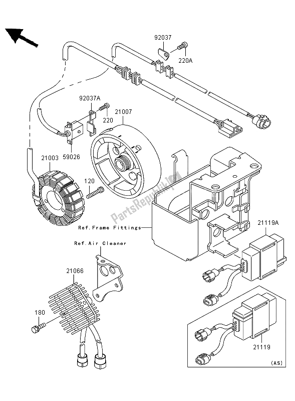 Todas las partes para Generador de Kawasaki KLF 300 2004