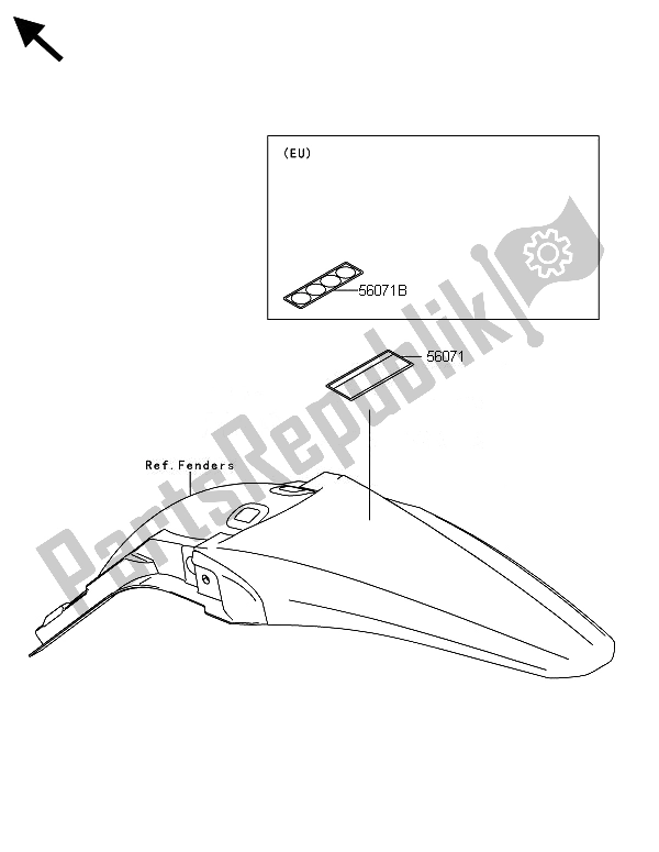 All parts for the Labels of the Kawasaki KX 450F 2014