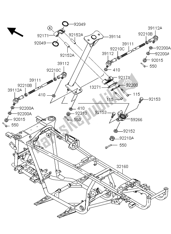 Todas las partes para Marco de Kawasaki KVF 360 4X4 2010