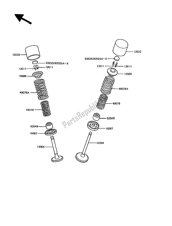 Toutes les pièces pour le Valve (s) du Kawasaki GT 550 1989