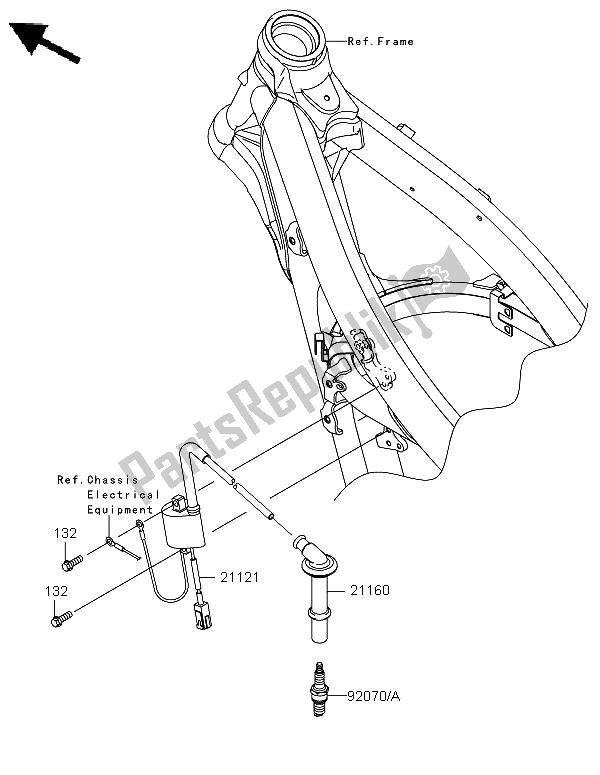 Alle onderdelen voor de Ontbrandingssysteem van de Kawasaki KX 450F 2011