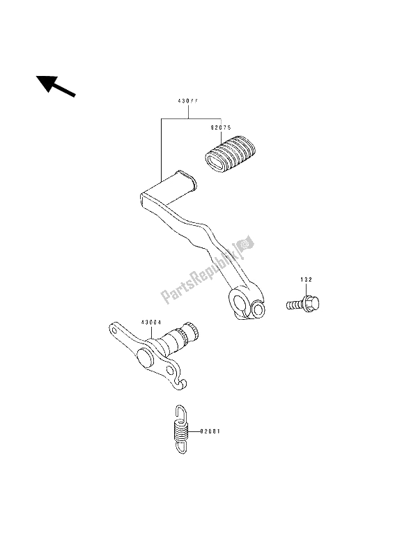 Tutte le parti per il Pedale Del Freno del Kawasaki KLE 500 1991