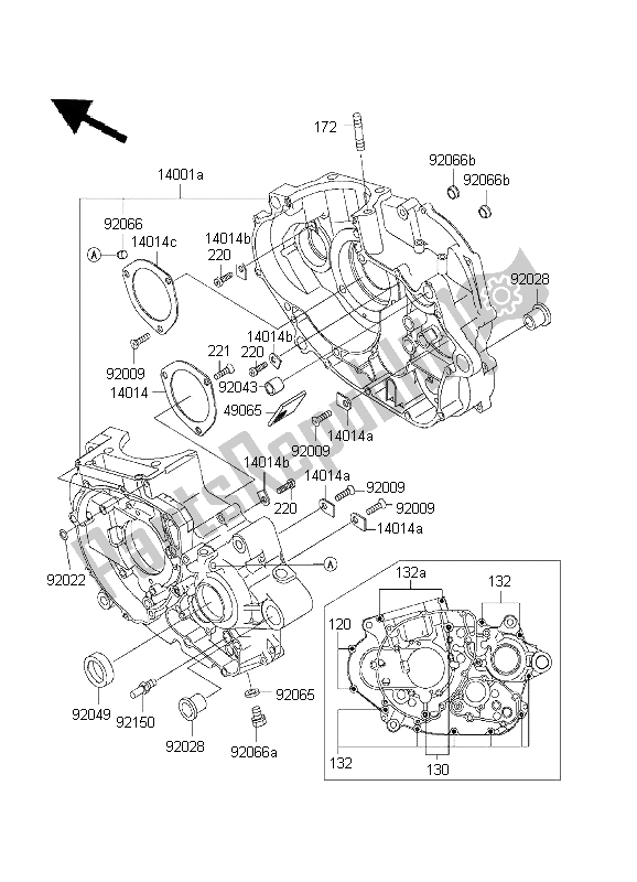 Toutes les pièces pour le Carter du Kawasaki KLX 650 1995