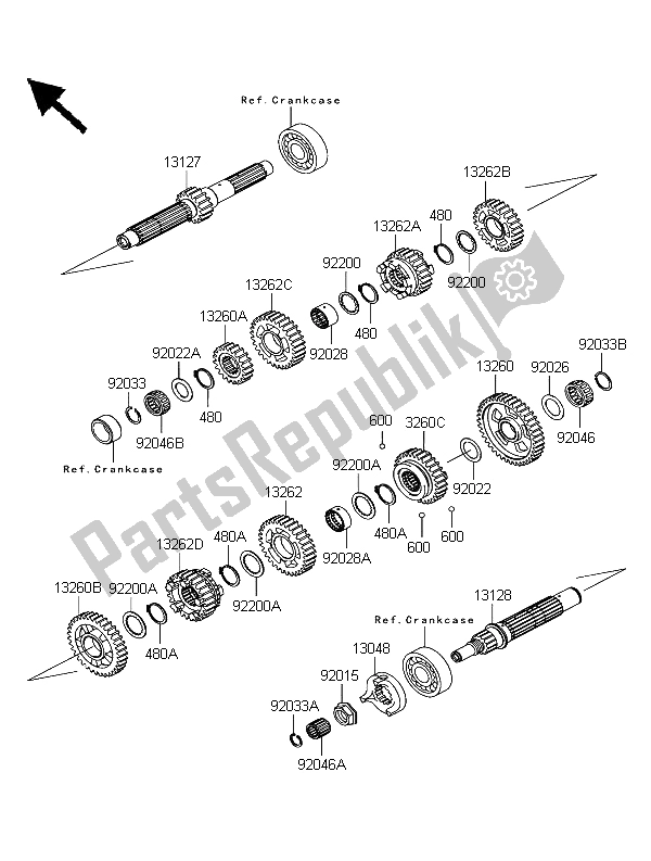 All parts for the Transmission of the Kawasaki VN 1600 Classic 2003