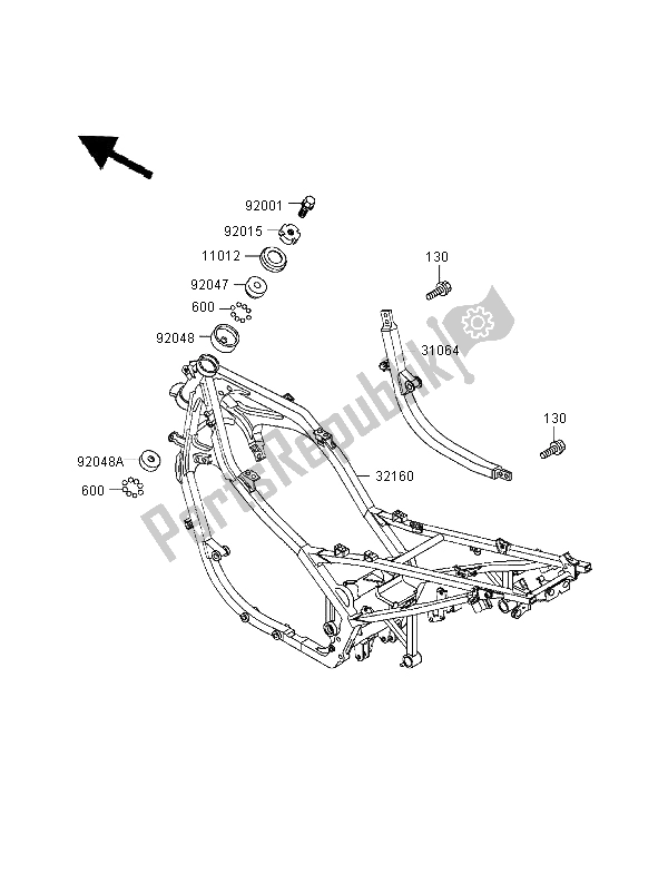 Todas las partes para Marco de Kawasaki GPZ 500S 1998