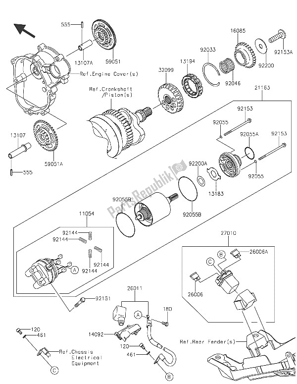 Todas las partes para Motor De Arranque de Kawasaki Ninja ZX 6R ABS 600 2016