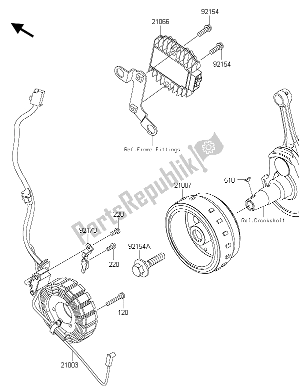 All parts for the Generator of the Kawasaki Ninja 250 SL ABS 2015