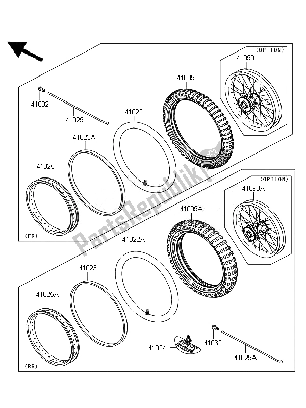 Tutte le parti per il Pneumatici del Kawasaki KX 65 2010