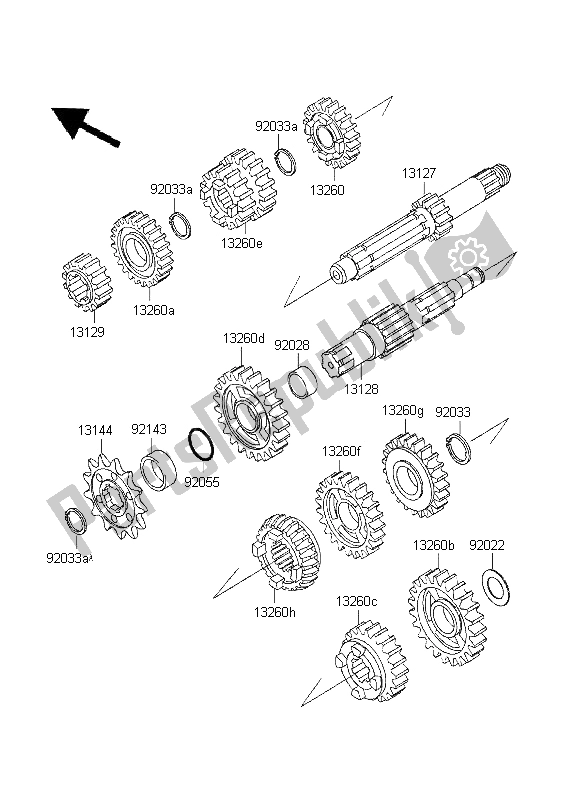 Toutes les pièces pour le Transmission du Kawasaki KX 125 1995