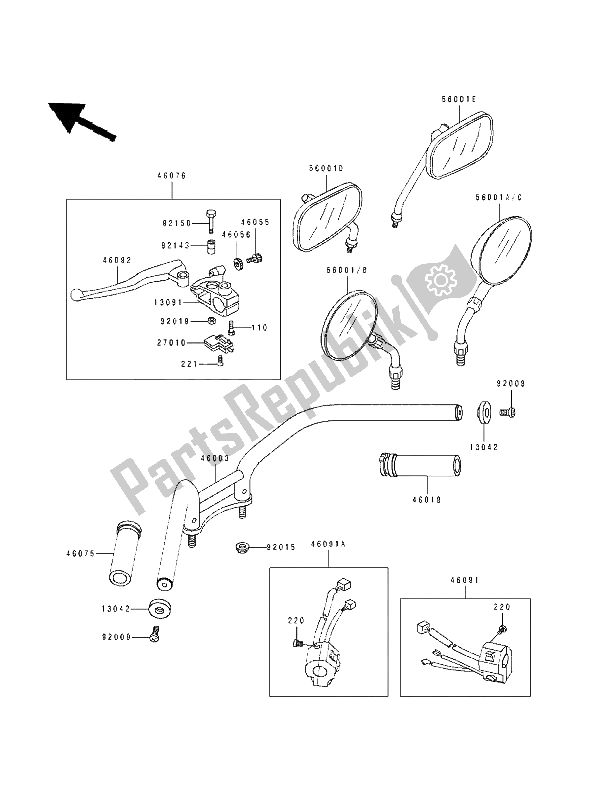 Toutes les pièces pour le Guidon du Kawasaki EN 500 1994