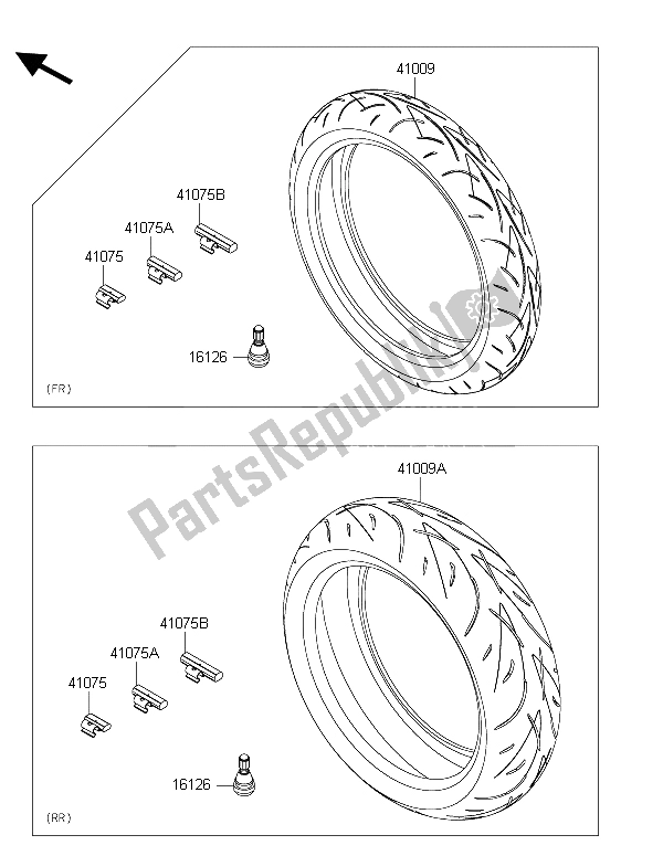 Tutte le parti per il Pneumatici del Kawasaki Z 800 2015