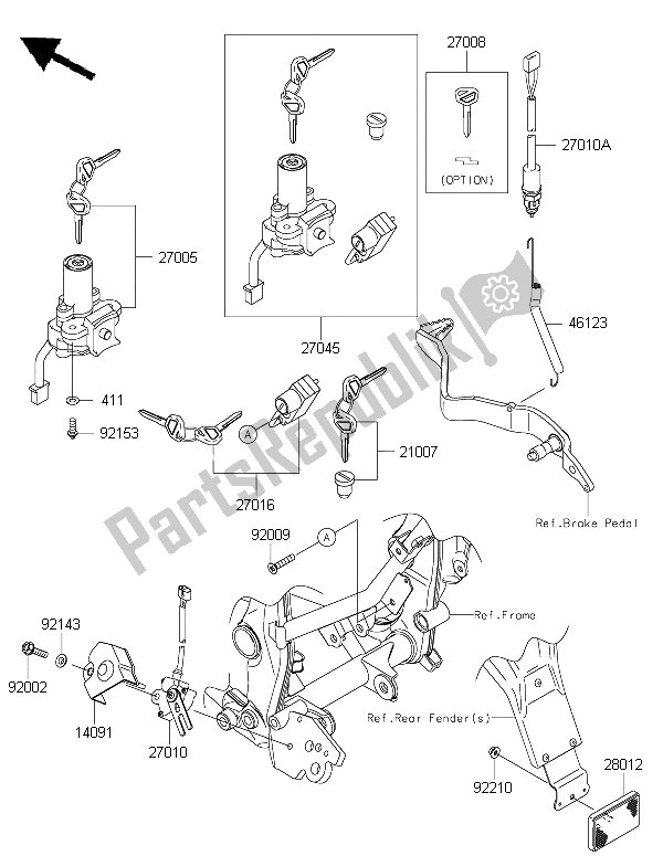 Tutte le parti per il Interruttore Di Accensione del Kawasaki KLX 125 2015