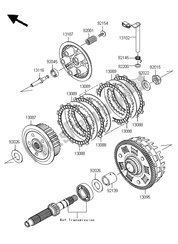 Toutes les pièces pour le Embrayage du Kawasaki ER 6F ABS 650 2010