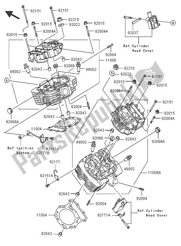 Tutte le parti per il Testata del Kawasaki VN 1600 Classic Tourer 2005