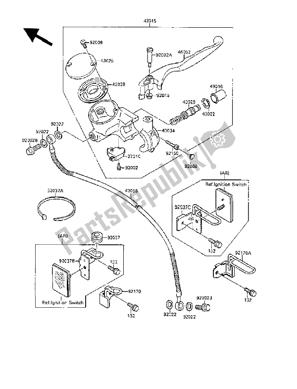 Todas las partes para Cilindro Maestro Delantero de Kawasaki VN 15 SE 1500 1991