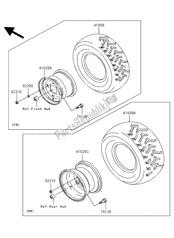 Todas las partes para Llantas de Kawasaki KVF 650 4X4 2009