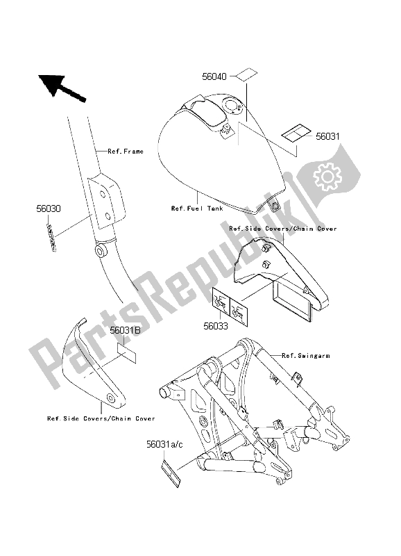 All parts for the Labels of the Kawasaki VN 800 Drifter 1999