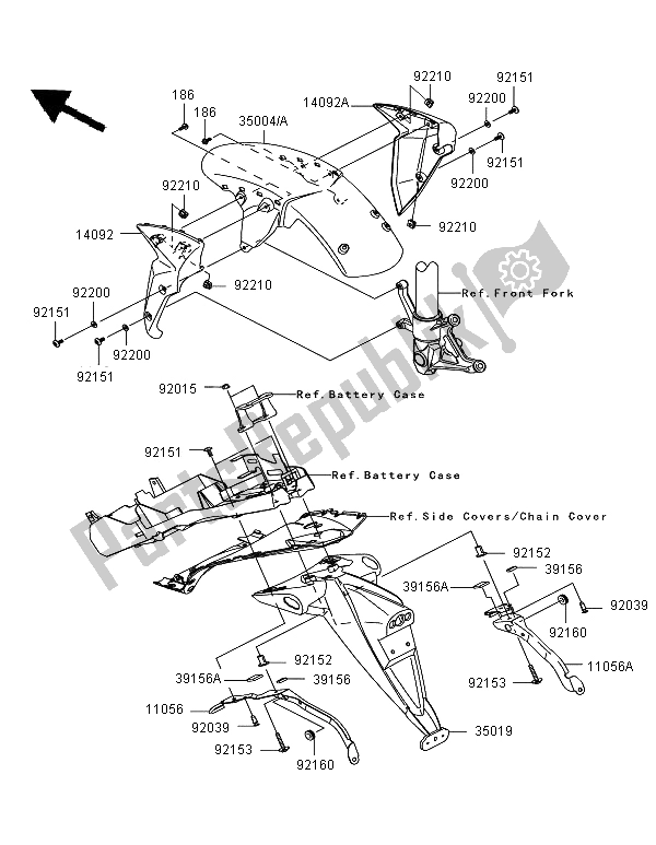 Todas las partes para Defensas de Kawasaki Z 750R 2011