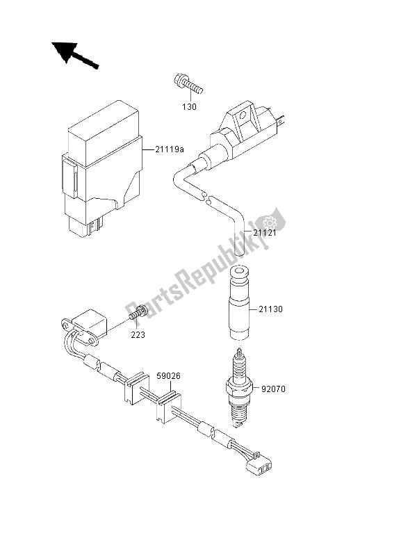 All parts for the Ignition System of the Kawasaki KVF 400 4X4 2000