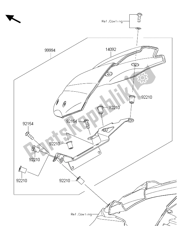 Todas las partes para Accesorio (cubierta Del Medidor) de Kawasaki Z 800 ABS 2015