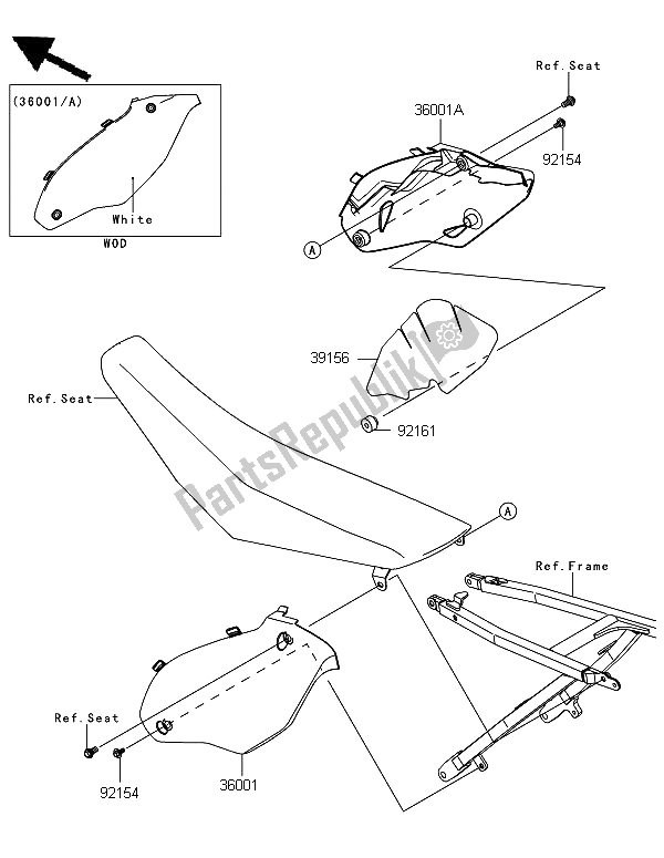 All parts for the Side Covers of the Kawasaki KX 450F 2012