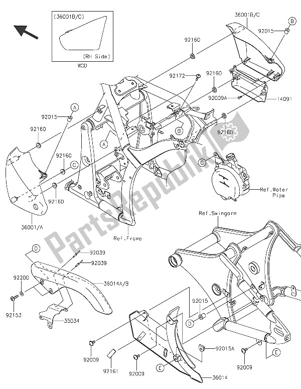 All parts for the Side Covers & Chain Cover of the Kawasaki Vulcan 900 Classic 2016