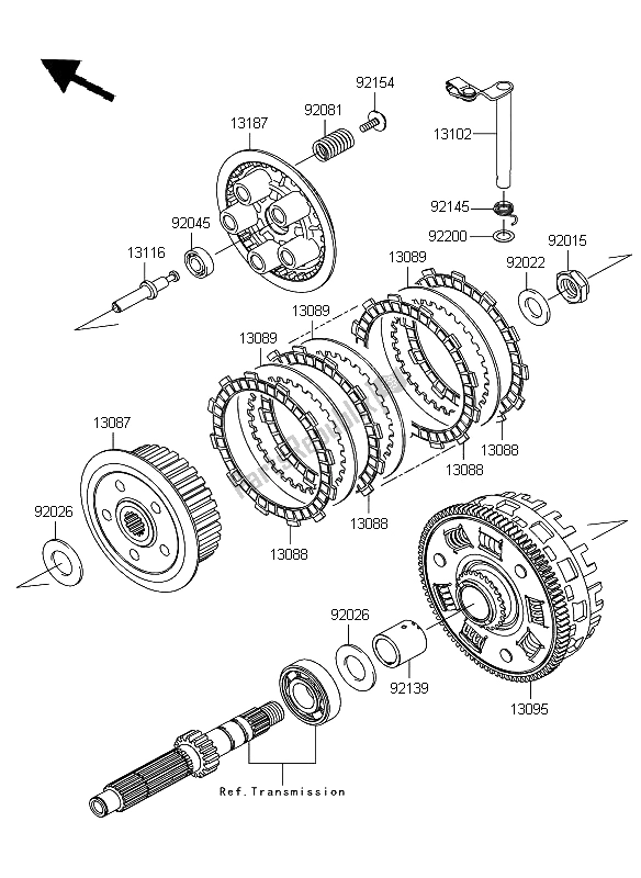 All parts for the Clutch of the Kawasaki ER 6N ABS 650 2009